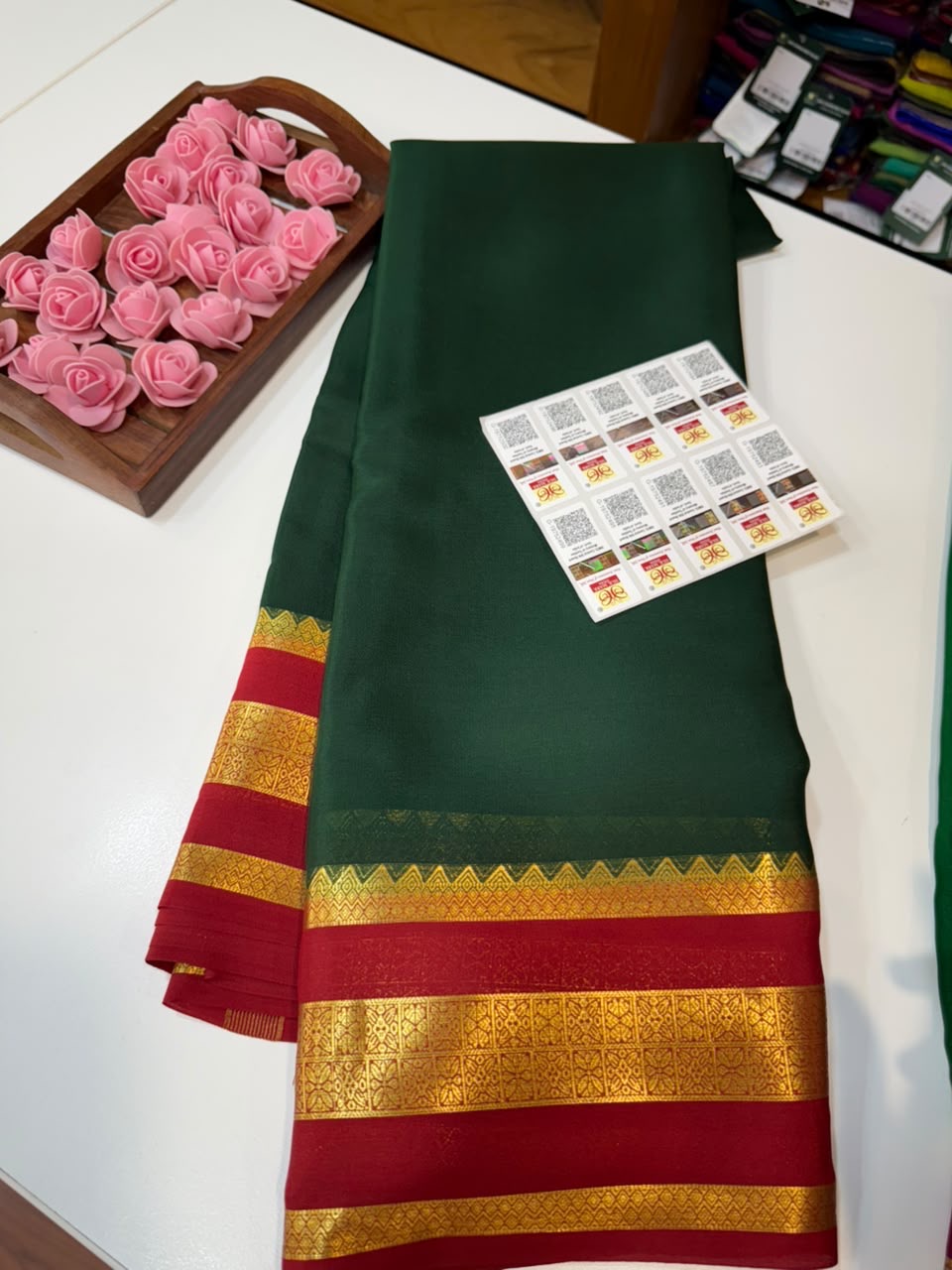Mysore silk sarees light weight pattern