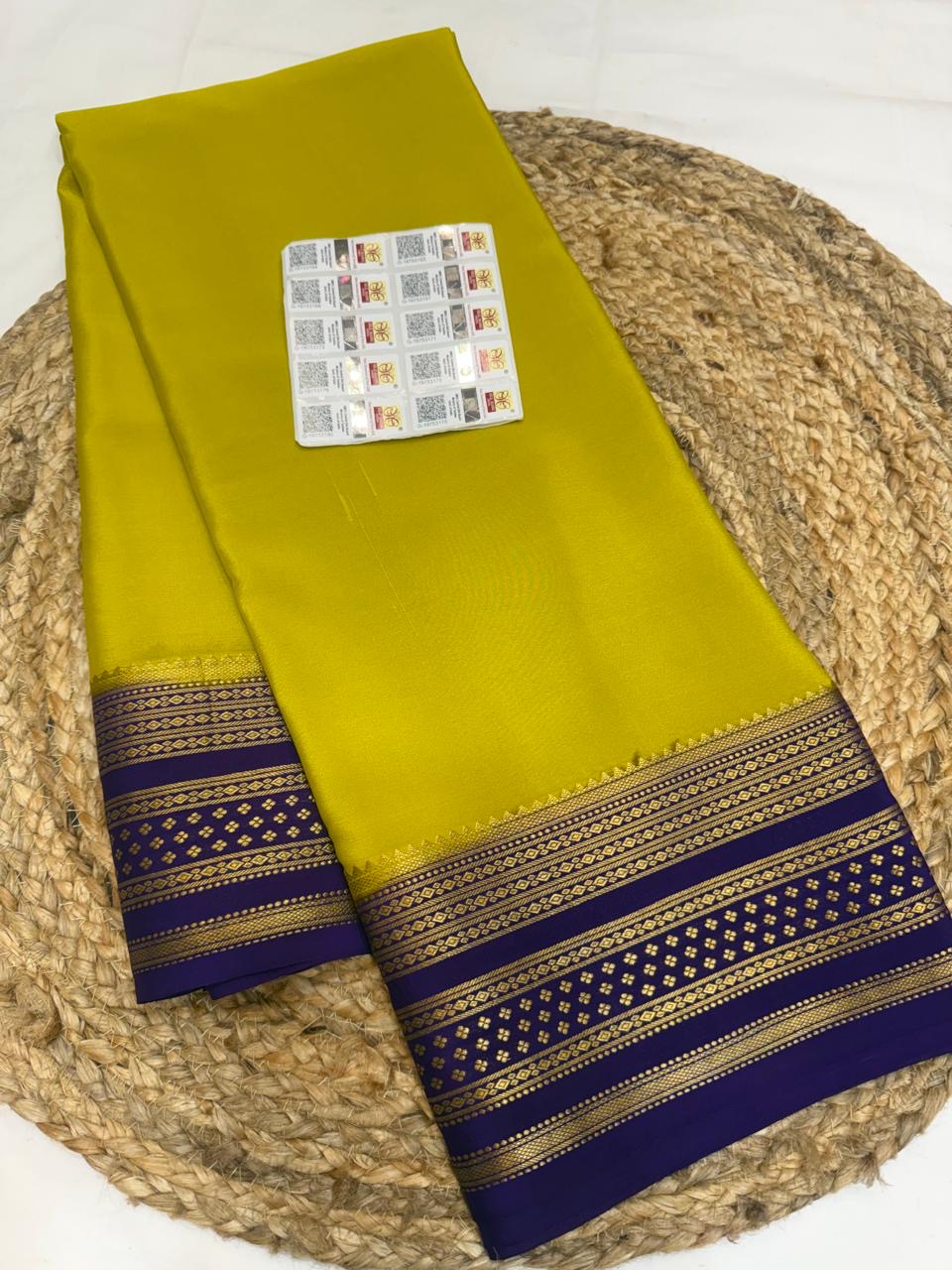 Mysore silk sarees contrast pattern