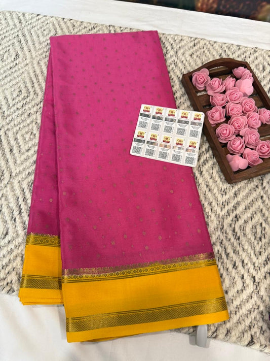 Mysore silk sarees contrast pattern
