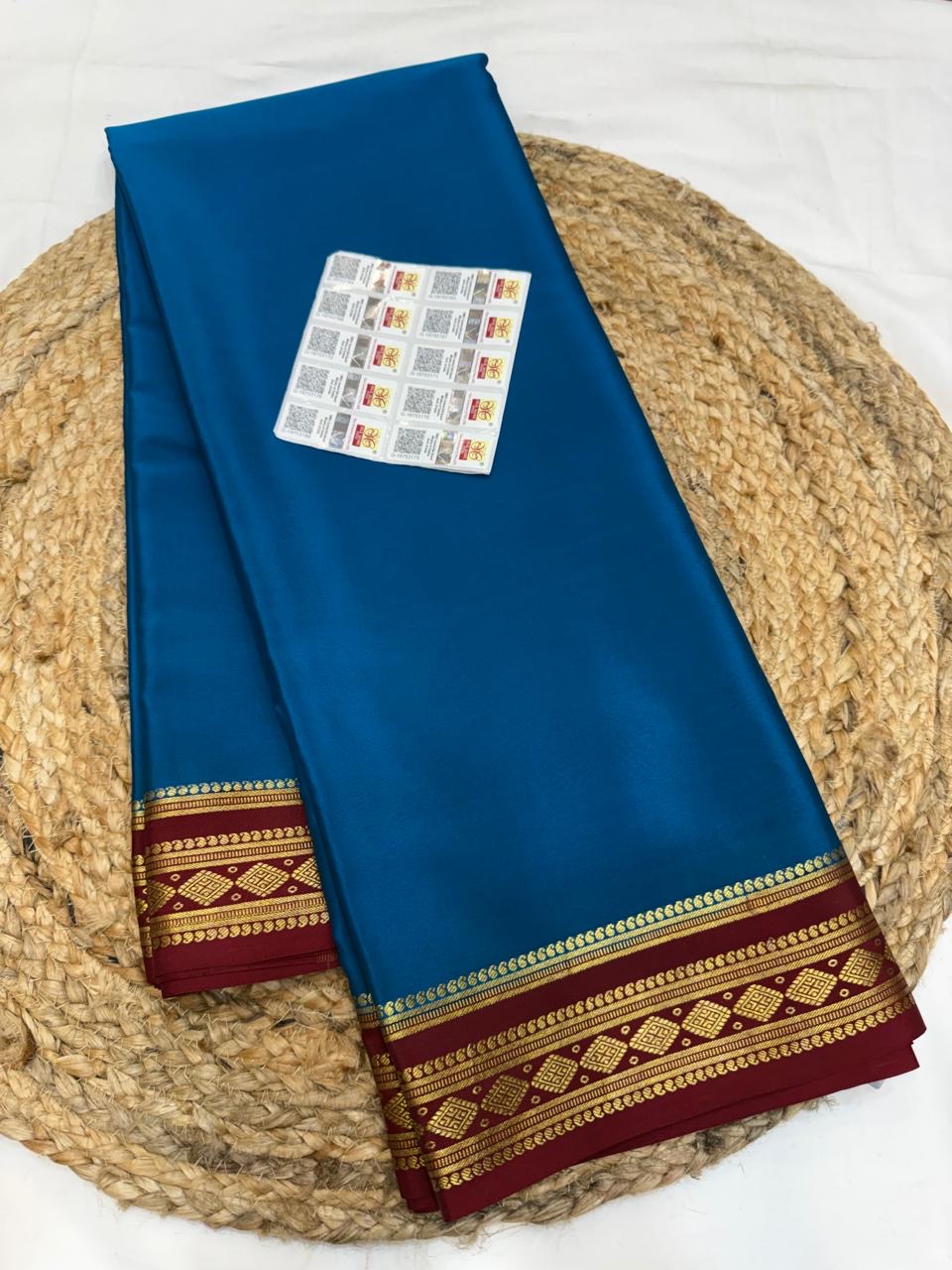 Mysore silk sarees contrast pattern