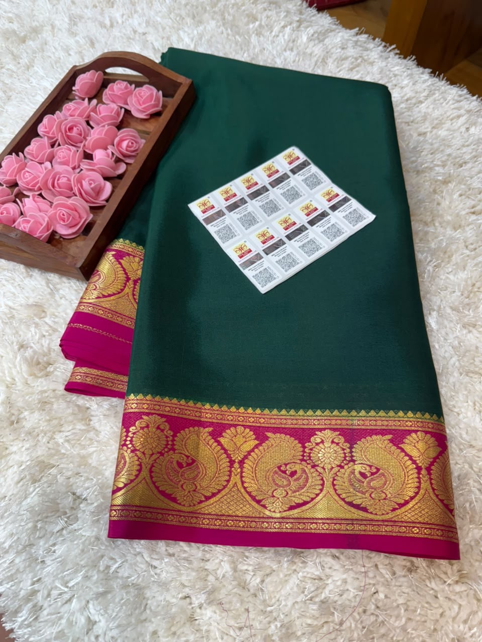 Mysore silk sarees contrast pattern