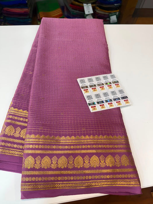 Mysore silk sarees checks pattern