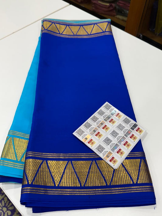 Half n Half pattern Mysore silk Saress