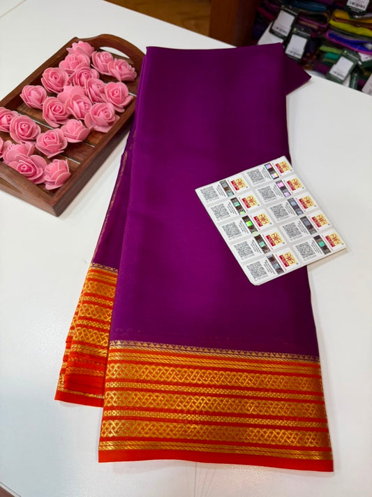 Mysore silk sarees light weight pattern