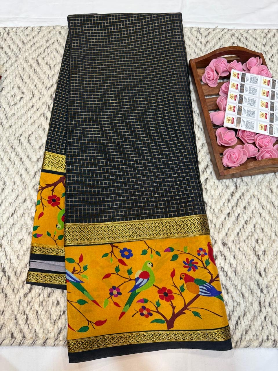 Mysore silk sarees printed pattern