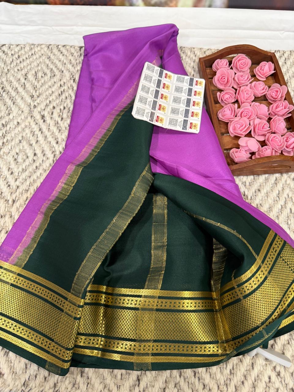 Mysore silk sarees light weight pattern