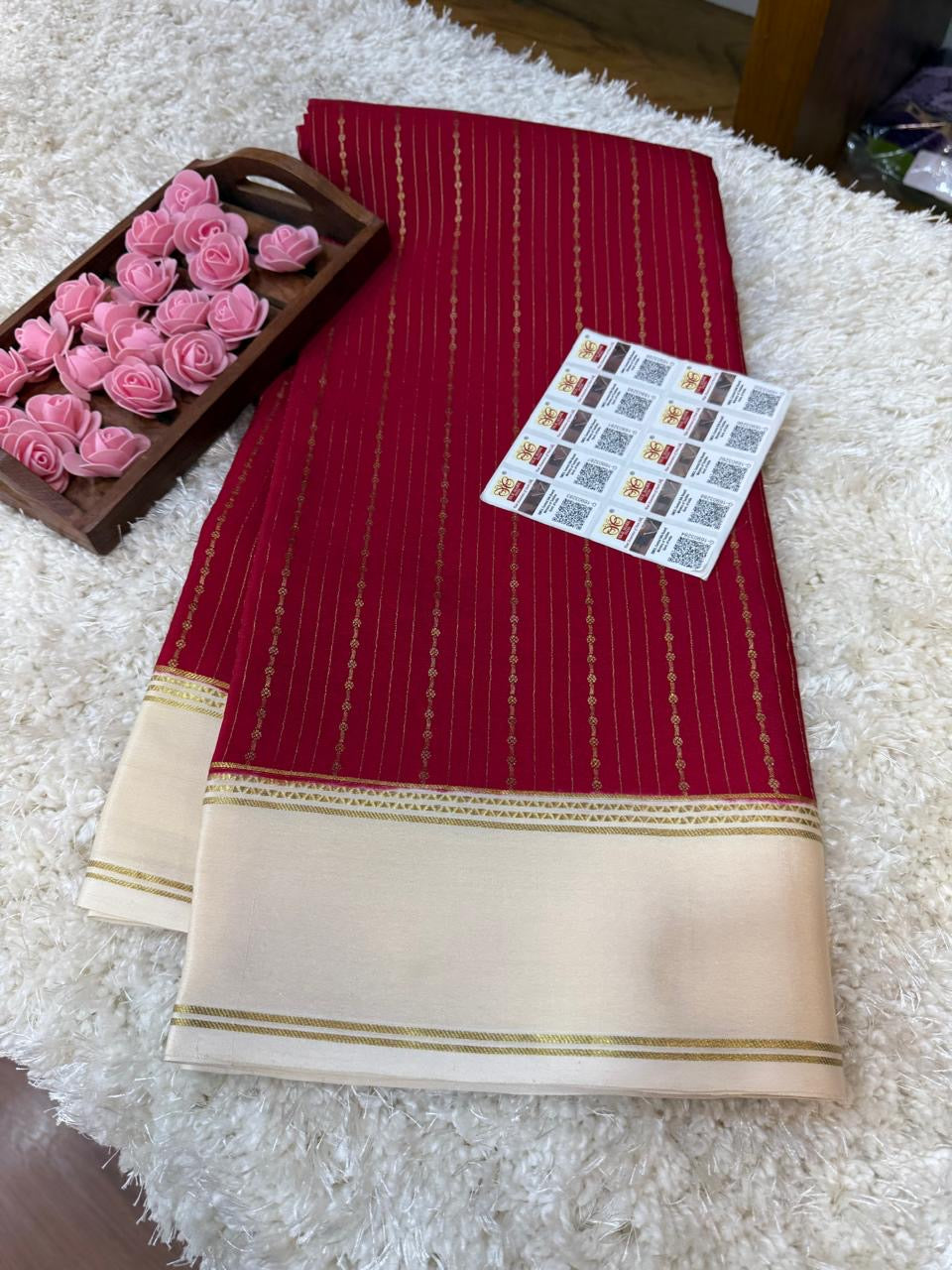 Mysore silk sarees contrast pattern