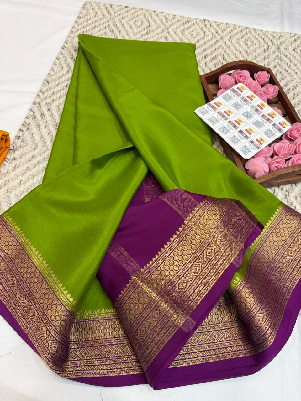Mysore silk sarees contrast pattern