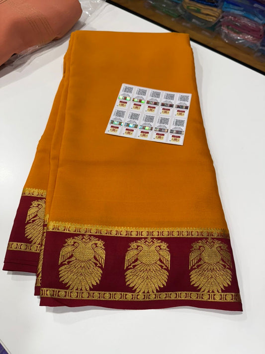 Mysore silk sarees contrast pattern