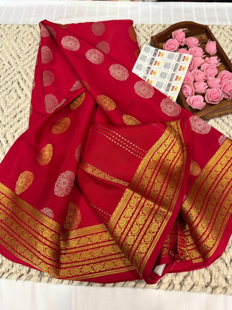 Mysore silk sarees Butta pattern