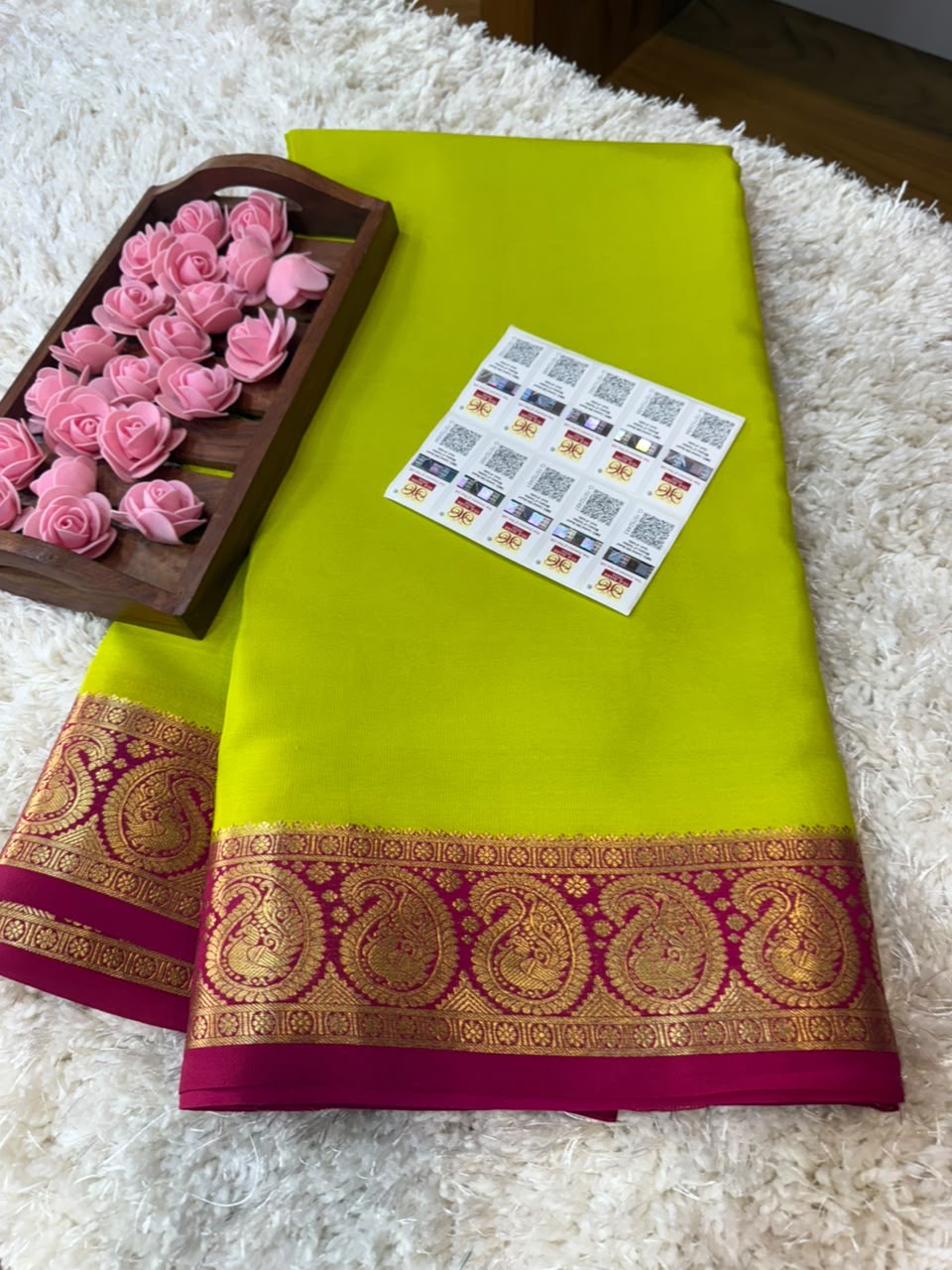 Mysore silk sarees contrast pattern