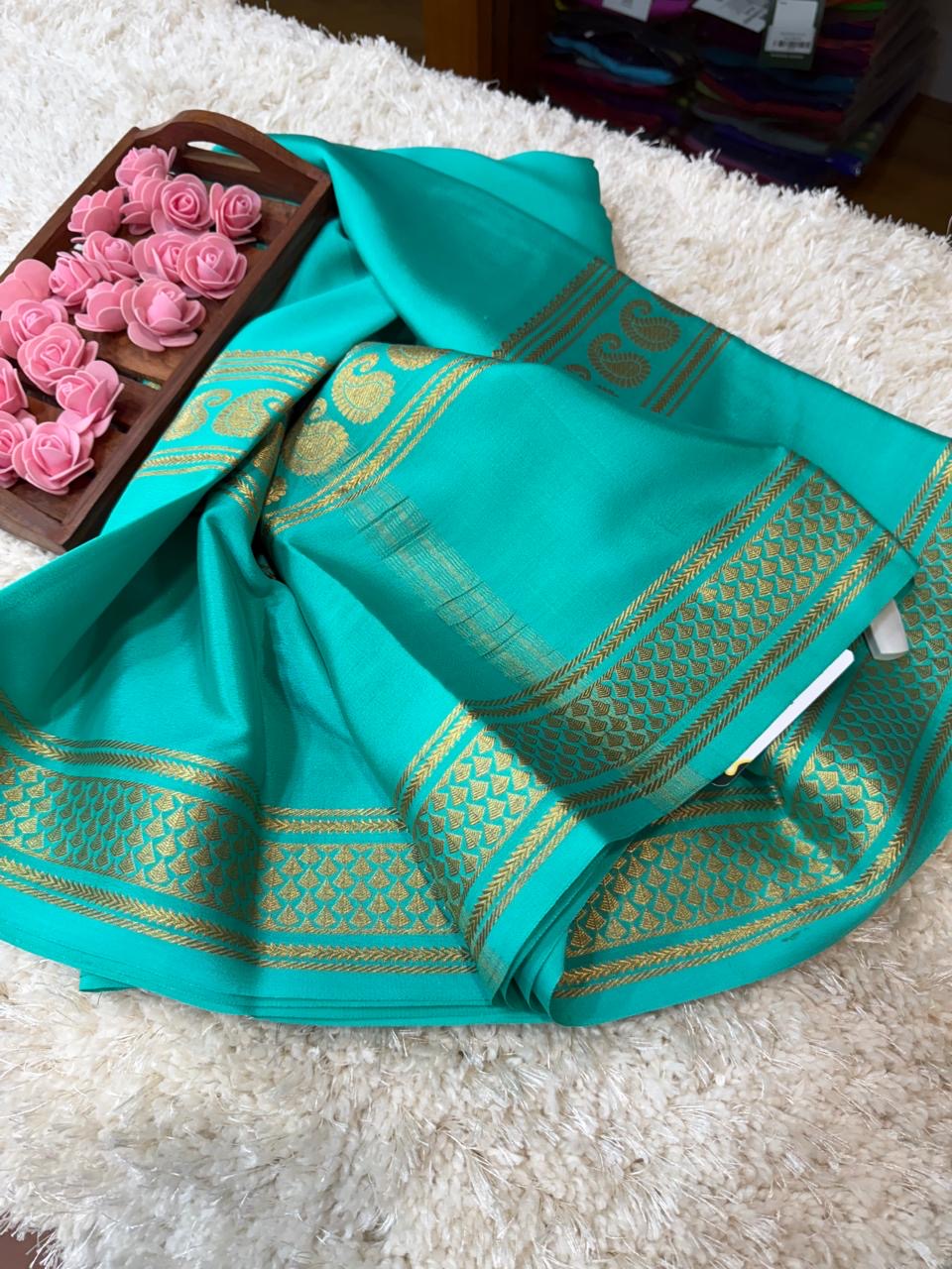 Mysore silk sarees self pattern