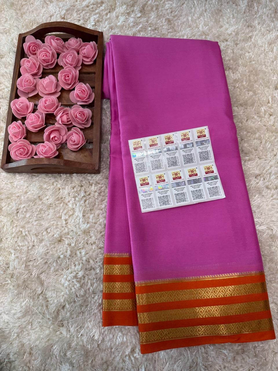 Mysore silk sarees light weight pattern