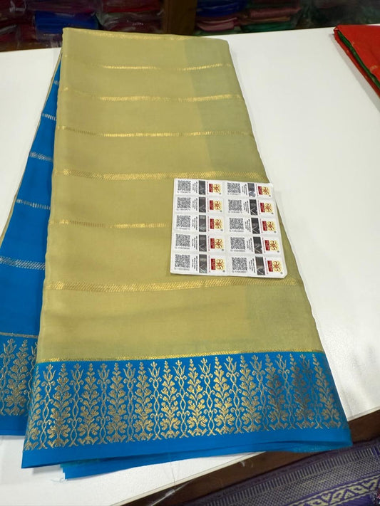 ❤️Traditional border in gold lace Zari Mysore silk sarees  ❤️