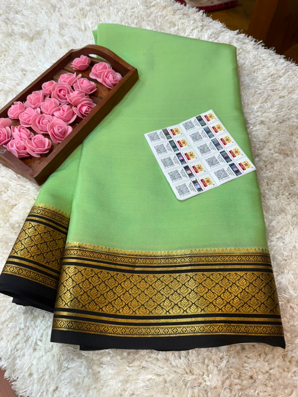 Mysore silk sarees contrast pattern