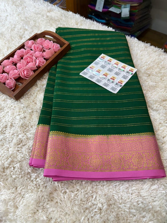 Mysore silk sarees contrast pattern