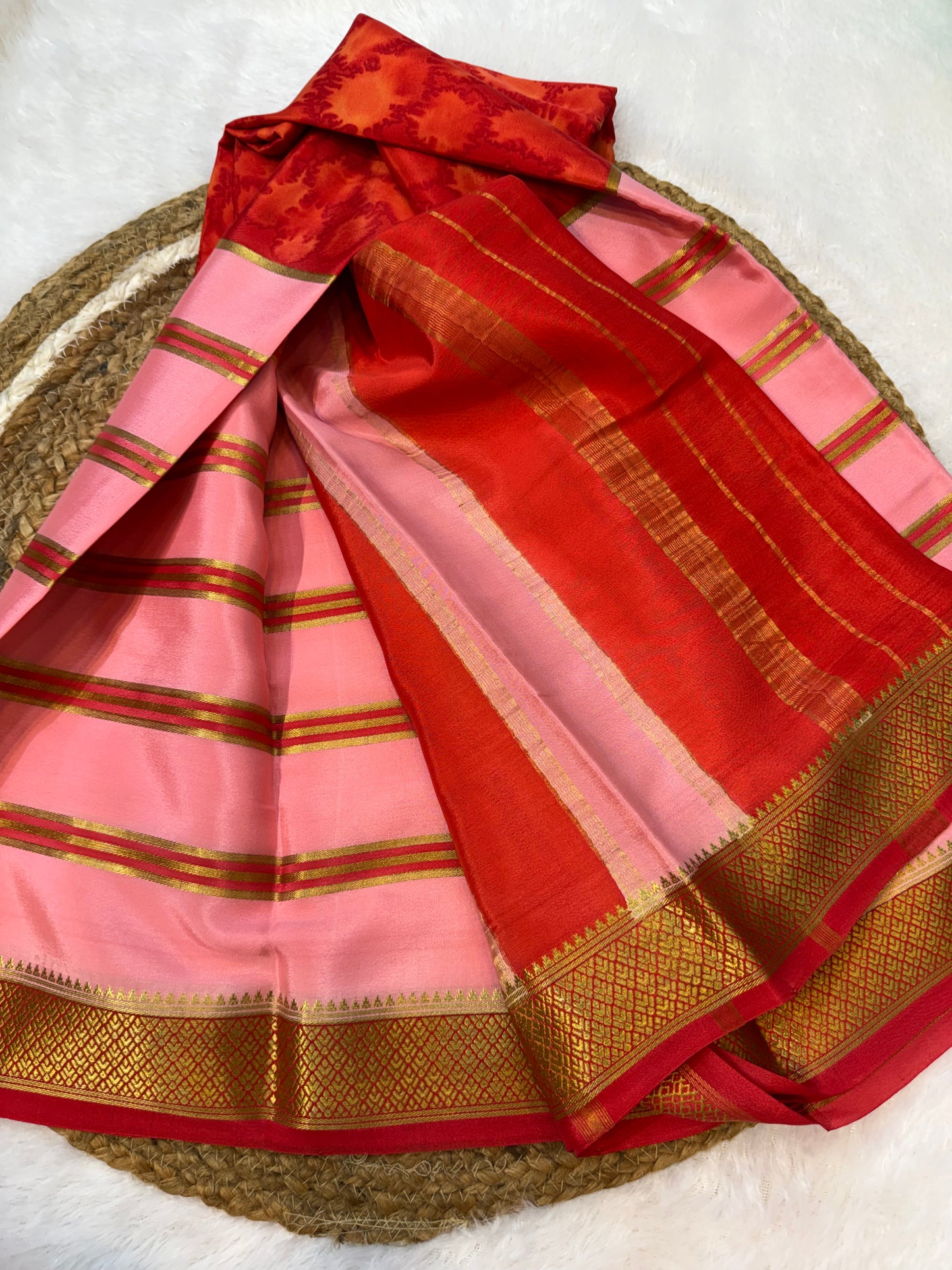 Printed Mysore silk saree