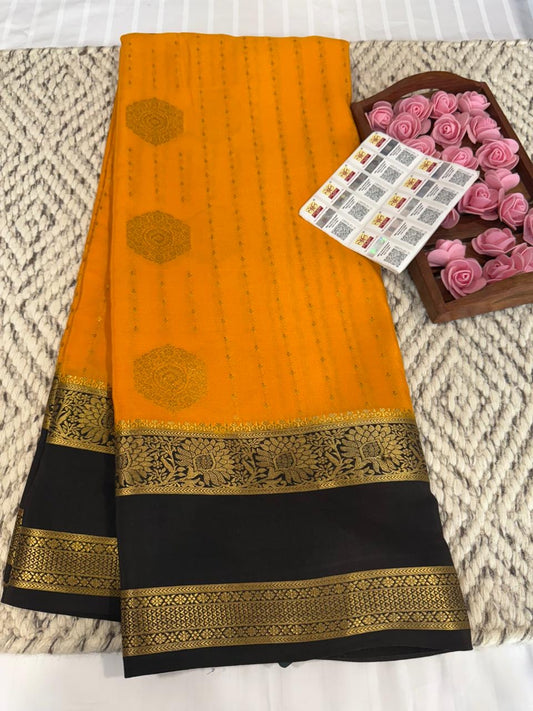 Mysore silk sarees contrast pattern