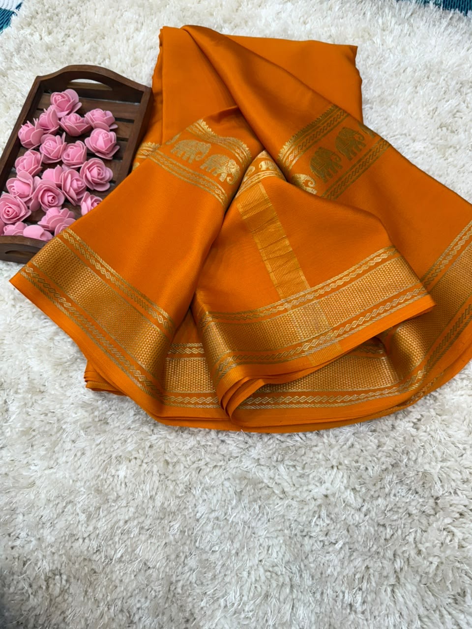 Mysore silk sarees self pattern