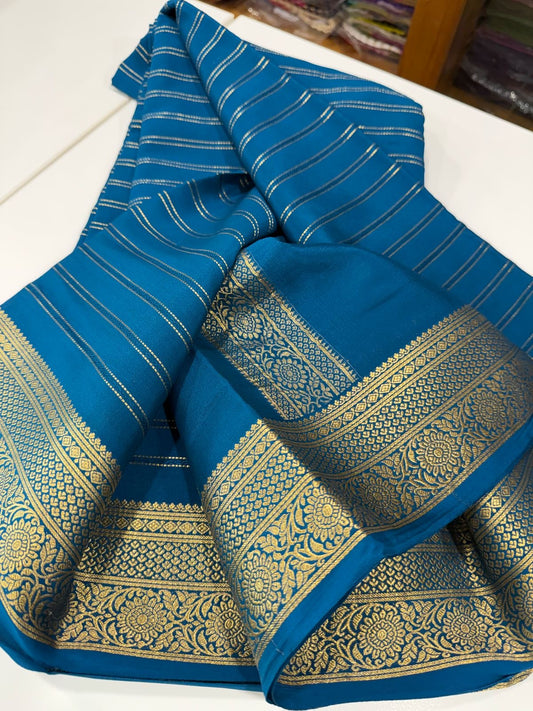 😍All over saree zari consumption with beautiful color combination 😍
