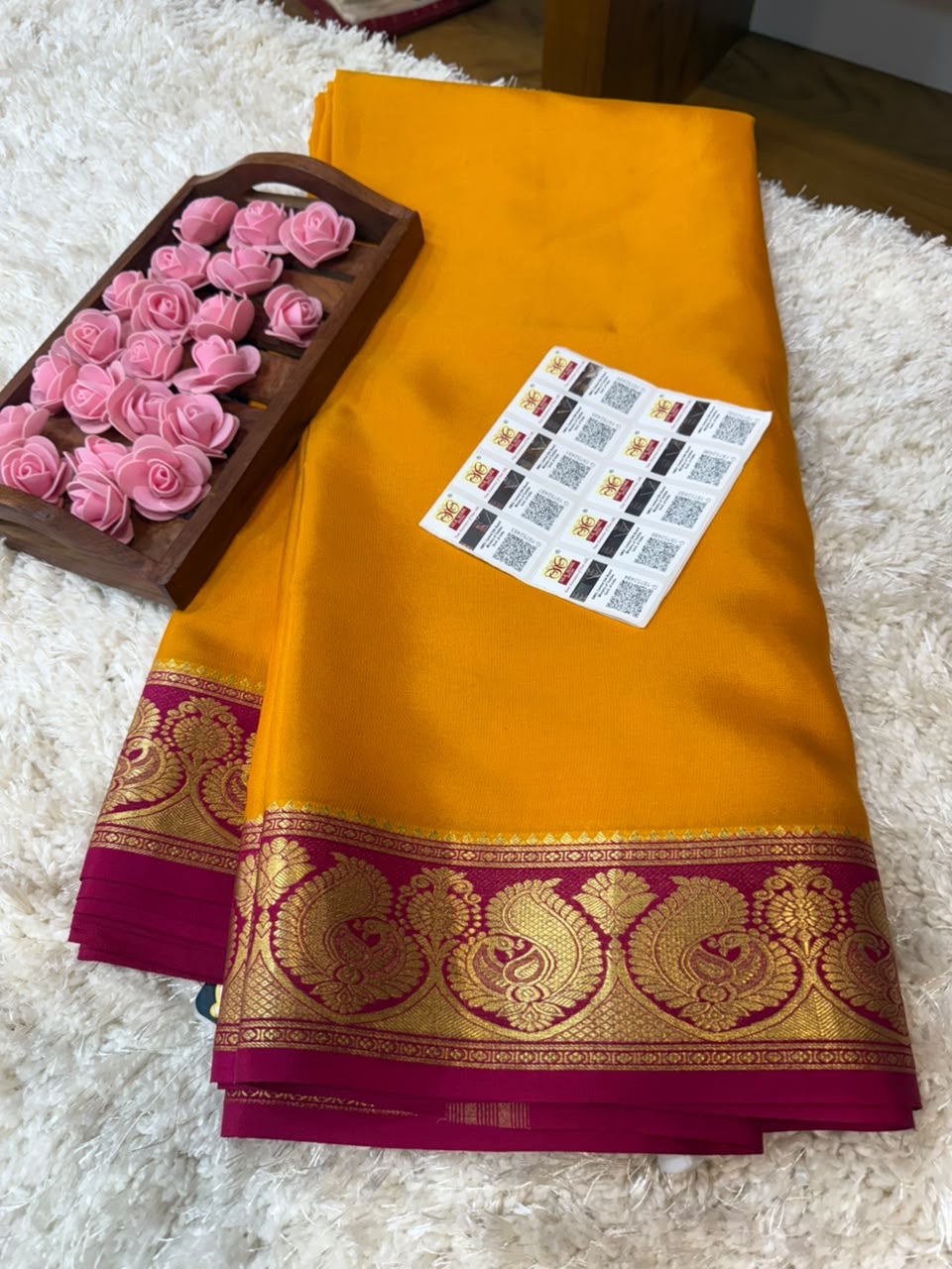 Mysore silk sarees contrast pattern