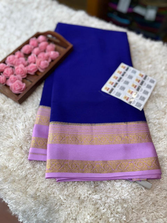 Mysore silk sarees contrast pattern