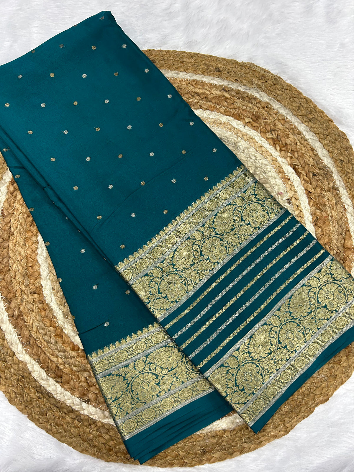 Mysore silk self butta