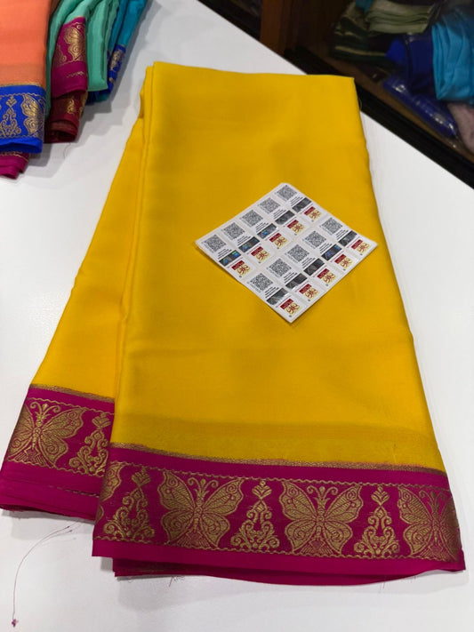 Contrast border Mysore Silks Saress