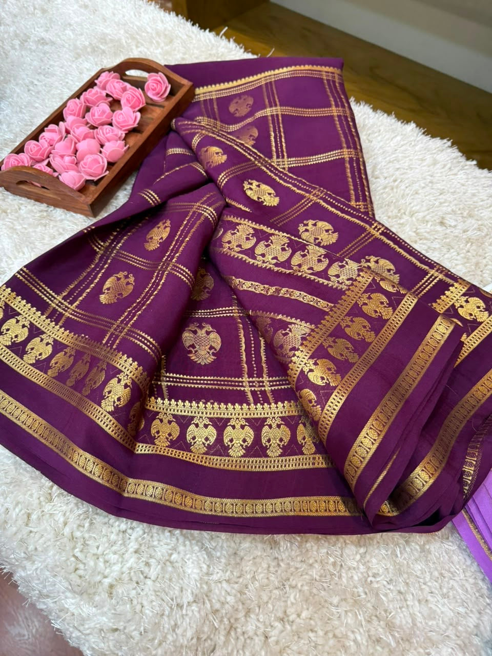 Mysore silk sarees self pattern