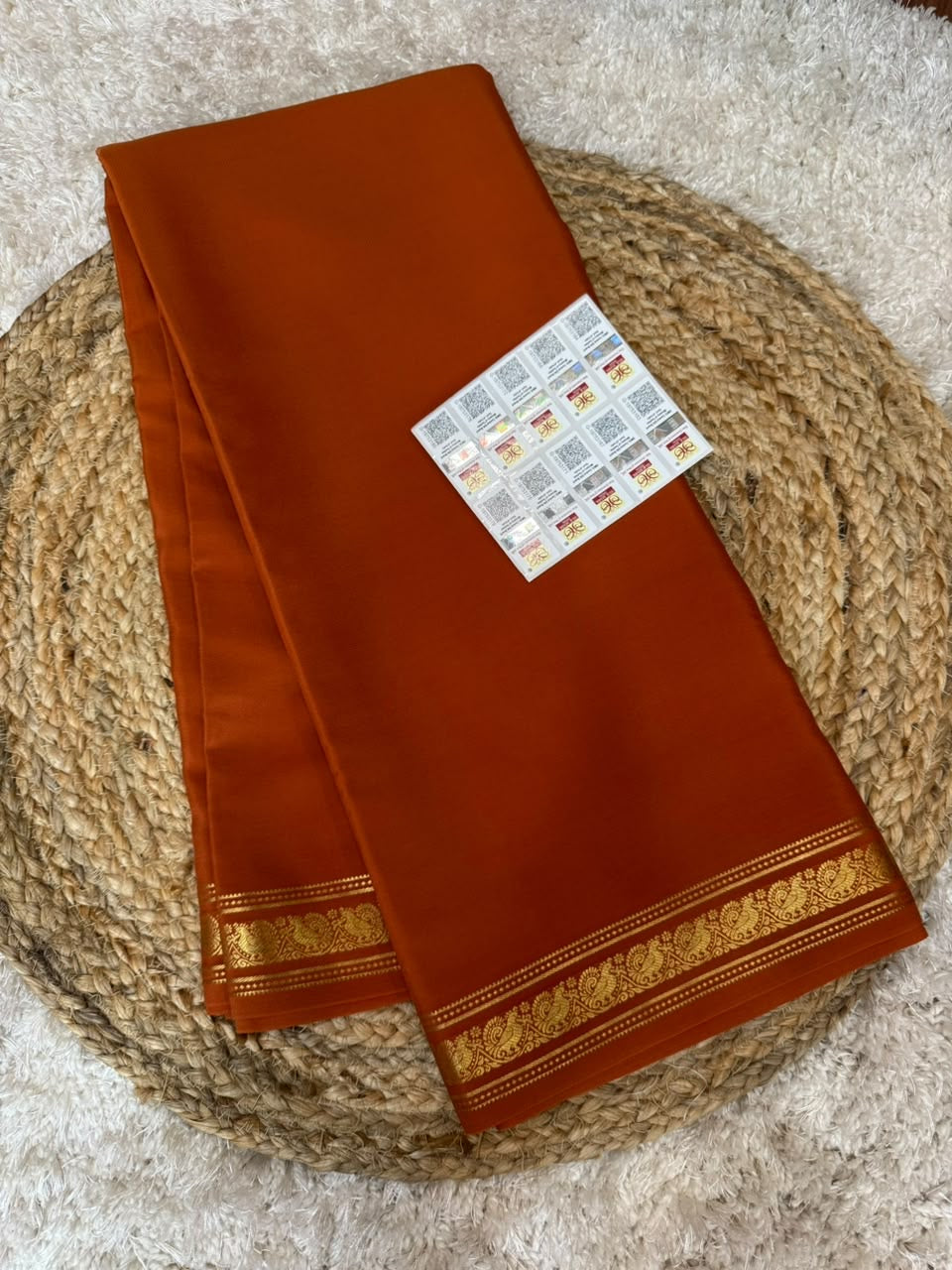Mysore silk sarees self premium zari pattern