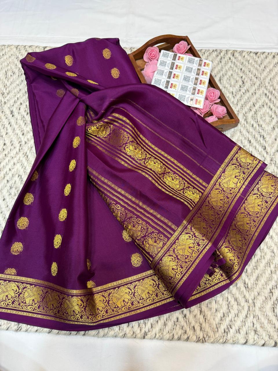 Mysore silk sarees Butta pattern