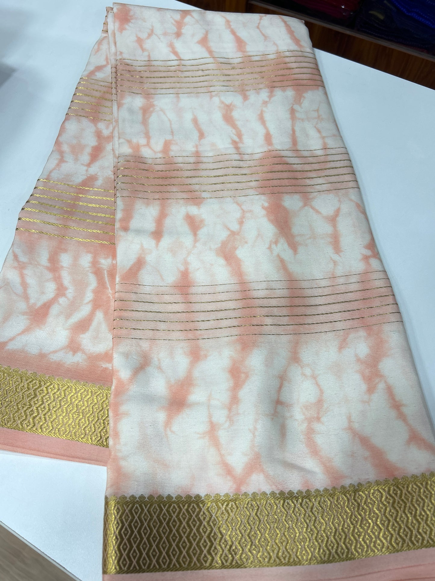 2D Shibori Pattern Mysore Silk