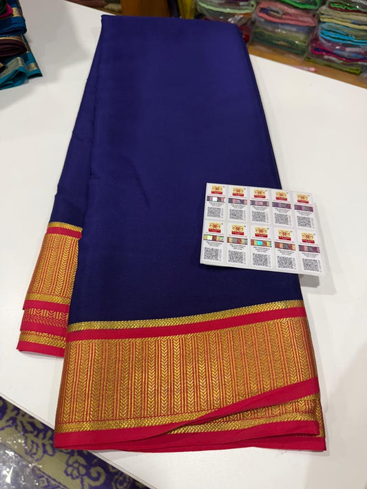 Mysore silk saree contrast border
