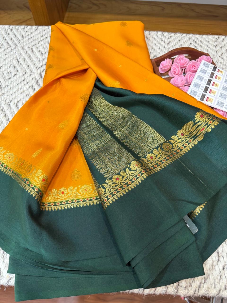 Mysore silk sarees Butta pattern
