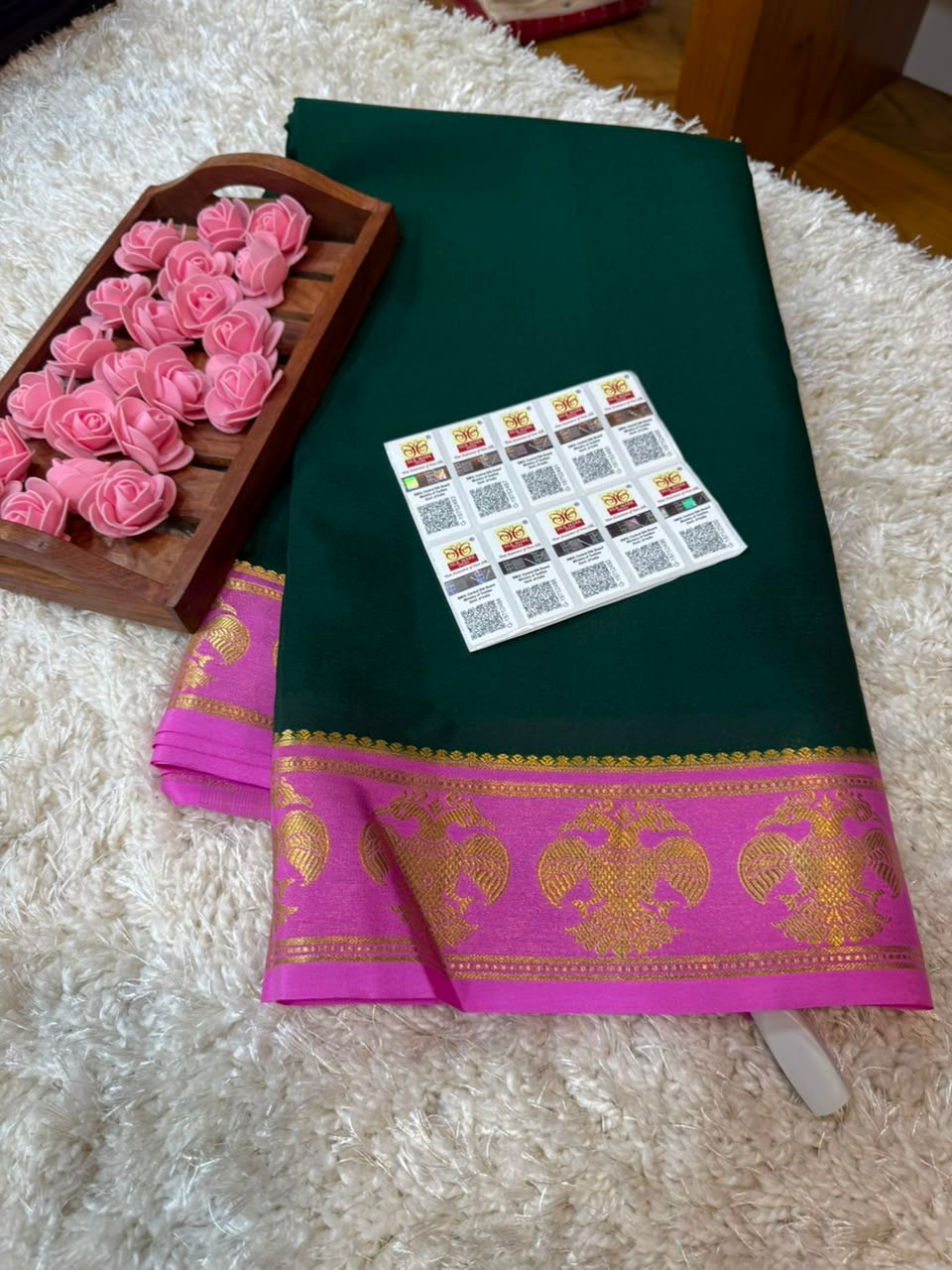 Mysore silk sarees contrast pattern