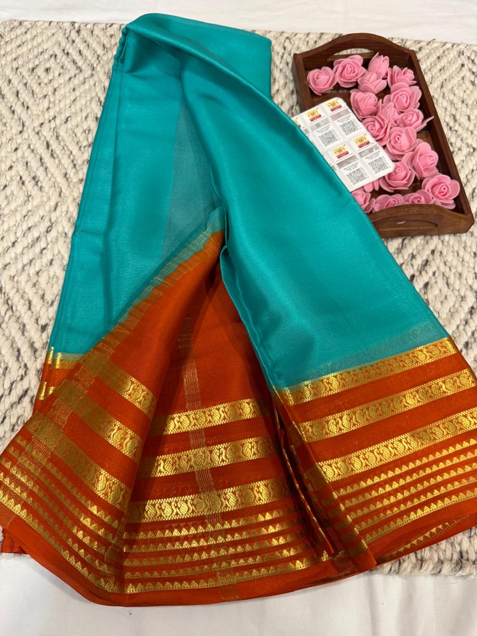 Mysore silk sarees light weight pattern