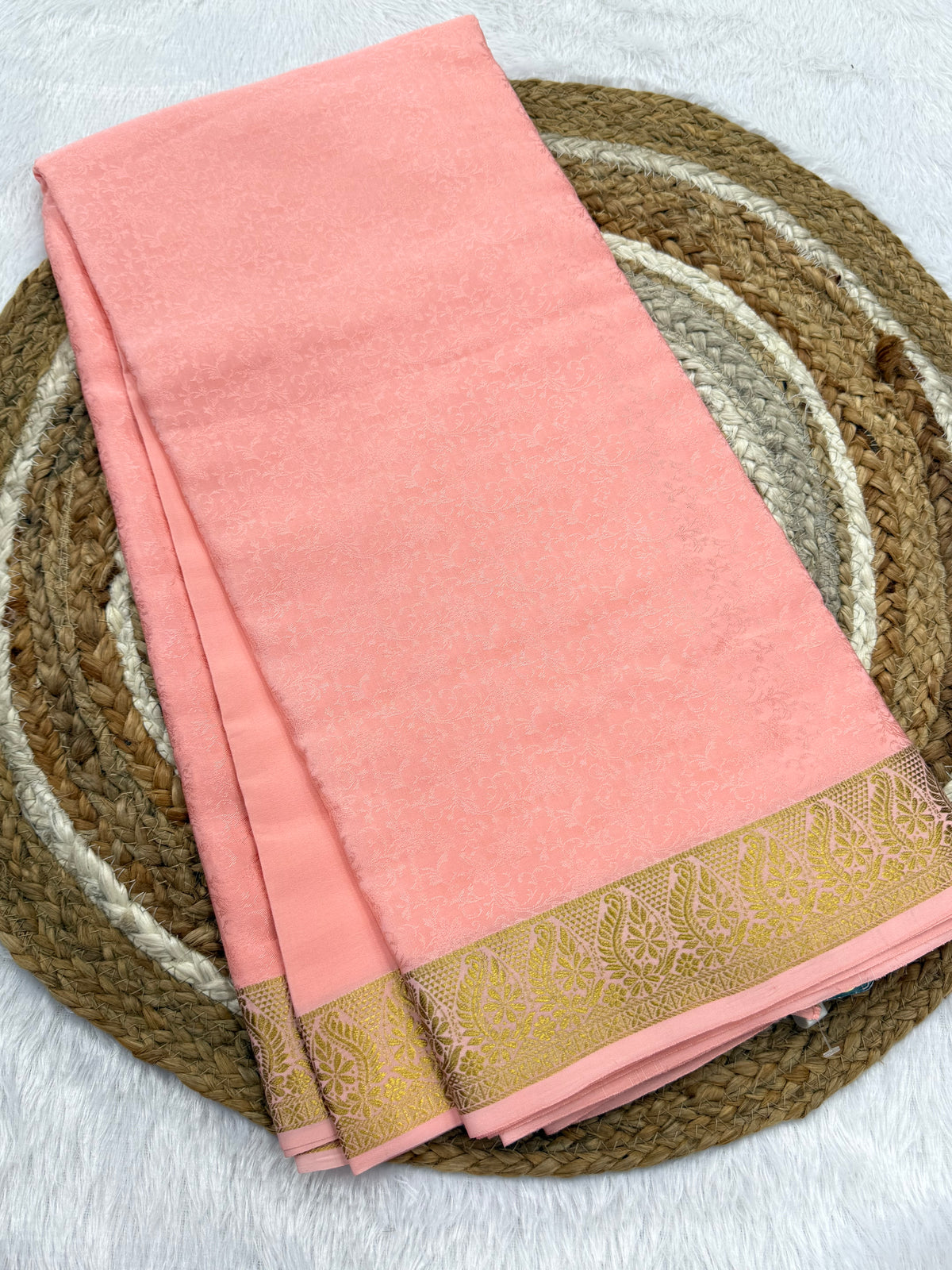 Embossed Mysore silk