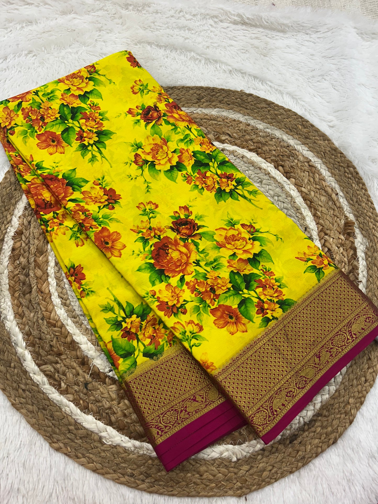 Printed Mysore silk