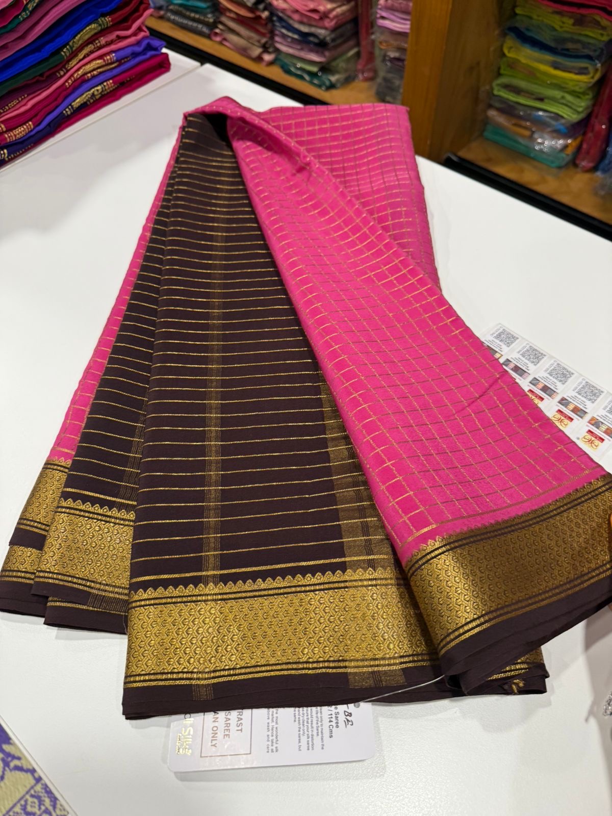 Mysore silk sarees golden less pattern