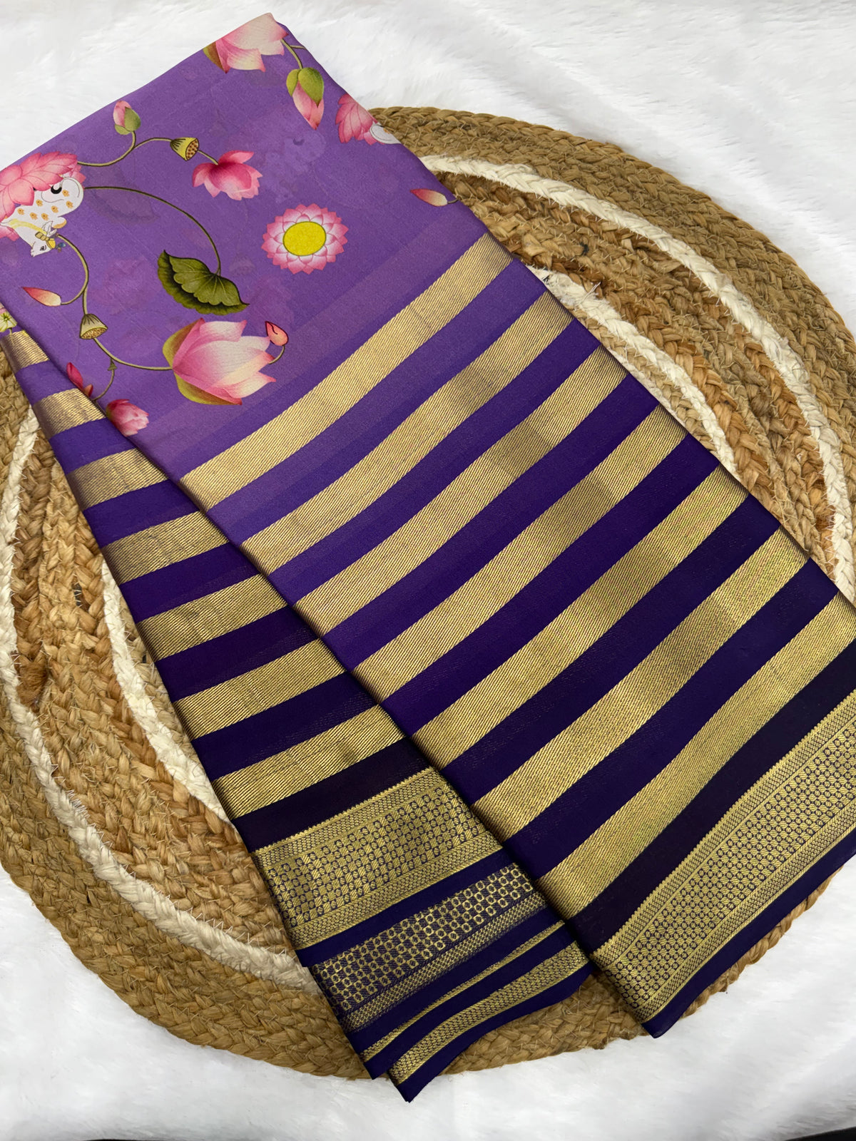 Mysore silk printed