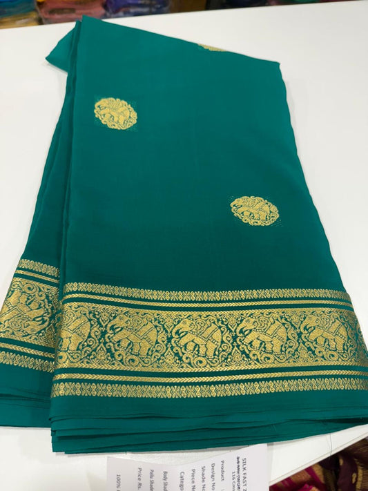 Pure zari Mysore silk saree elephant butta