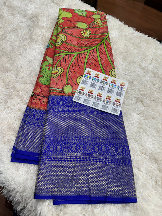 Pure digital print Kanjivaram silk sarees