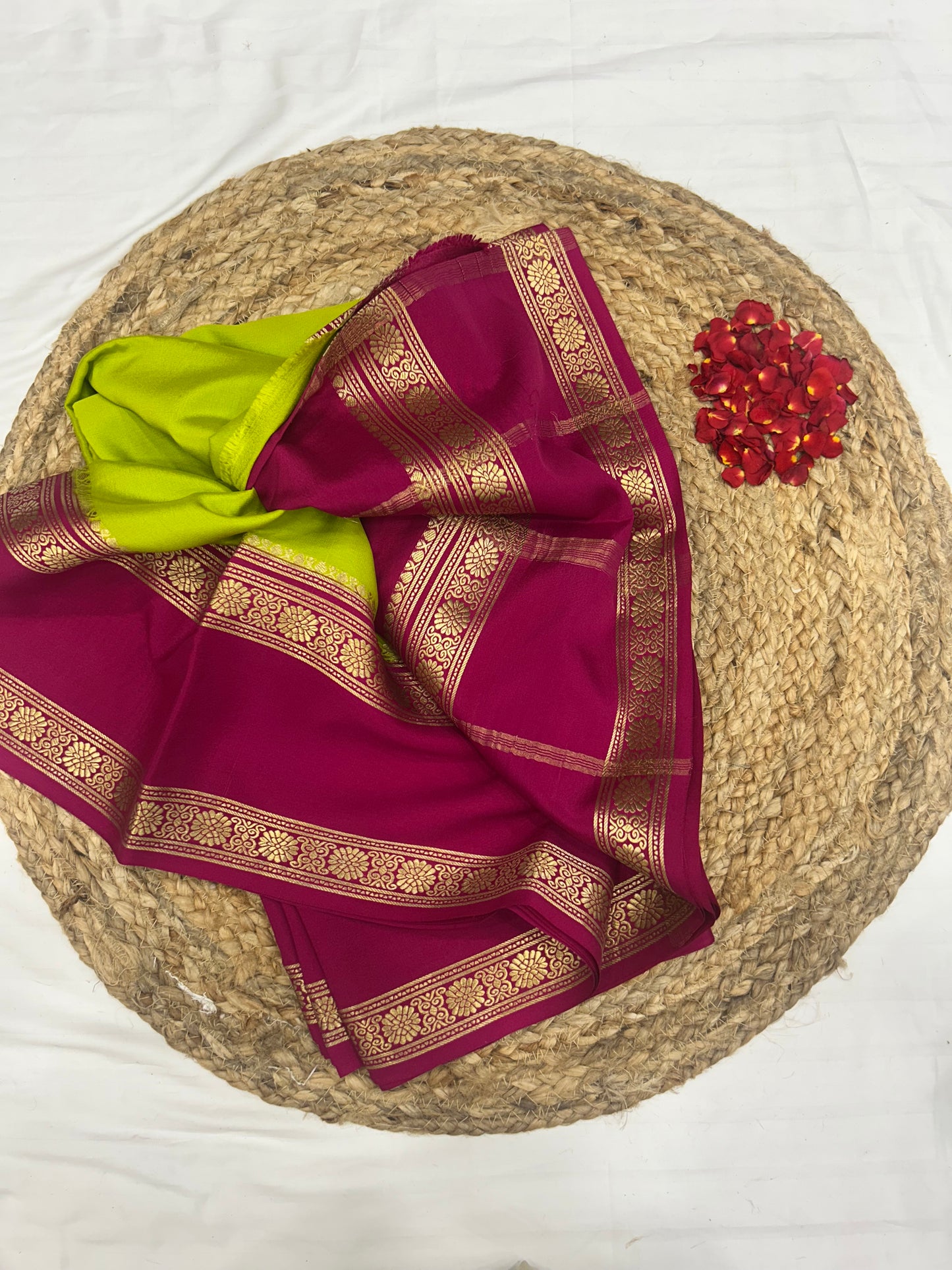 Mysore silk contrast