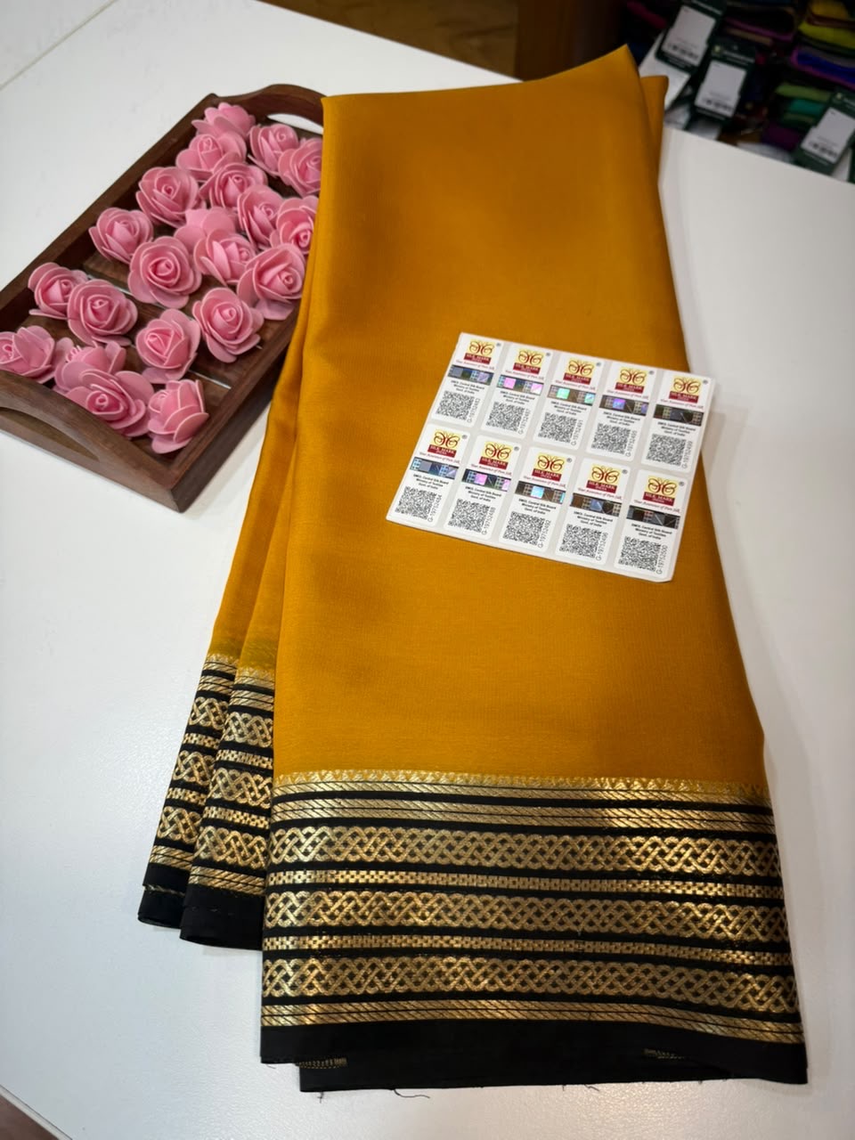 Mysore silk sarees light weight pattern
