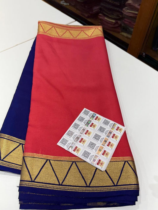 Half n Half pattern Mysore silk Saress