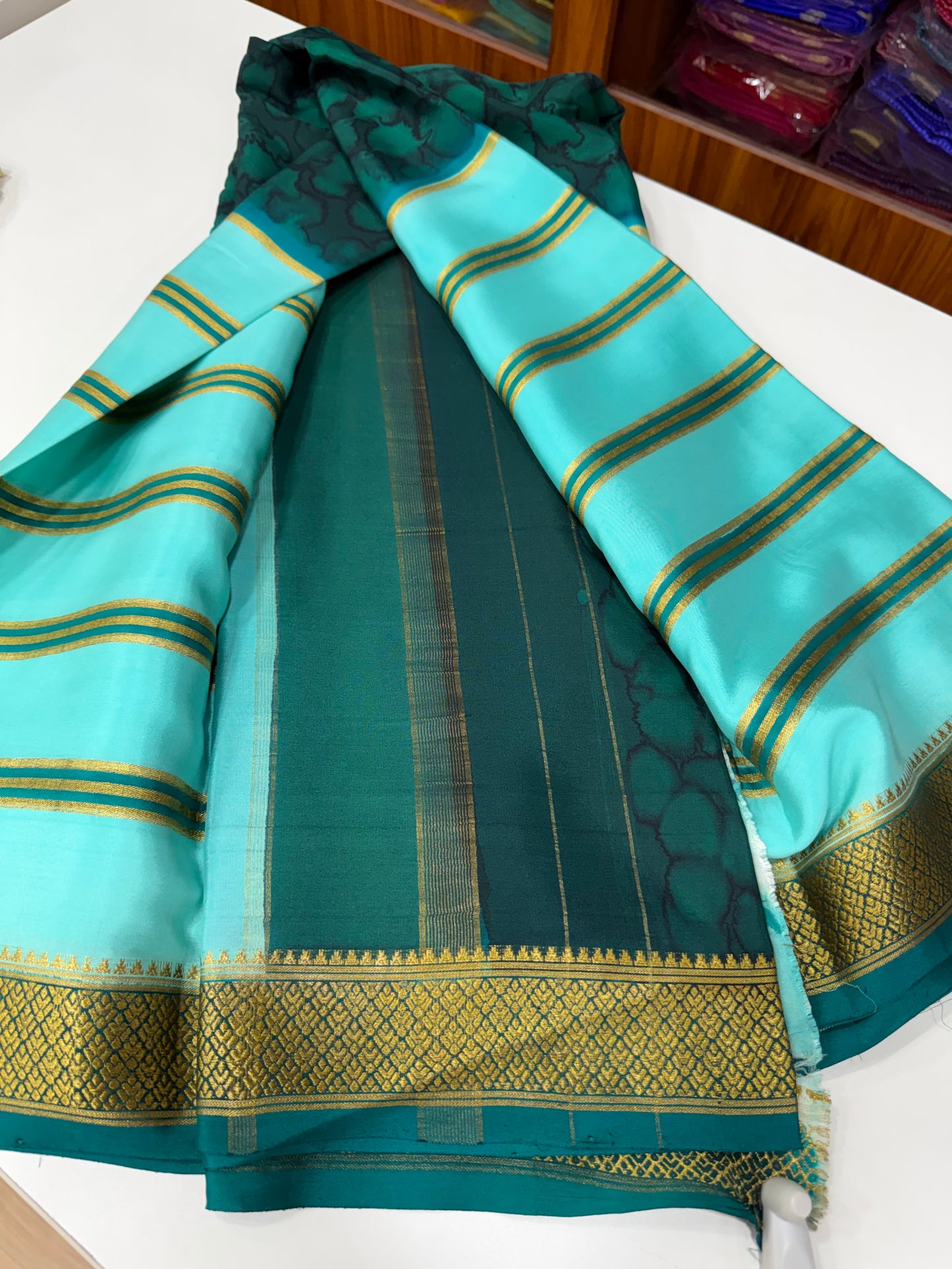 Printed Mysore silk saree
