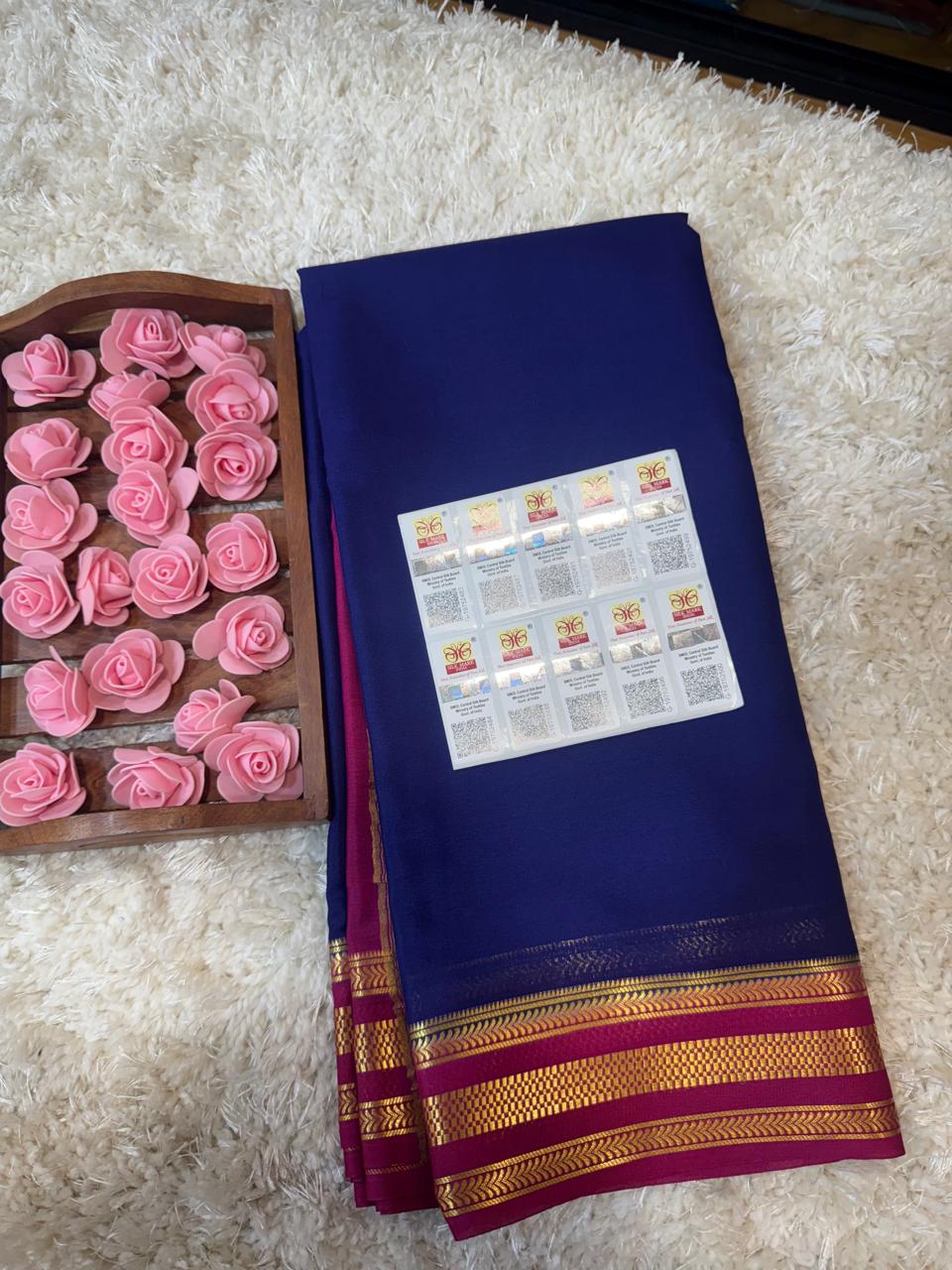 Mysore silk sarees light weight pattern