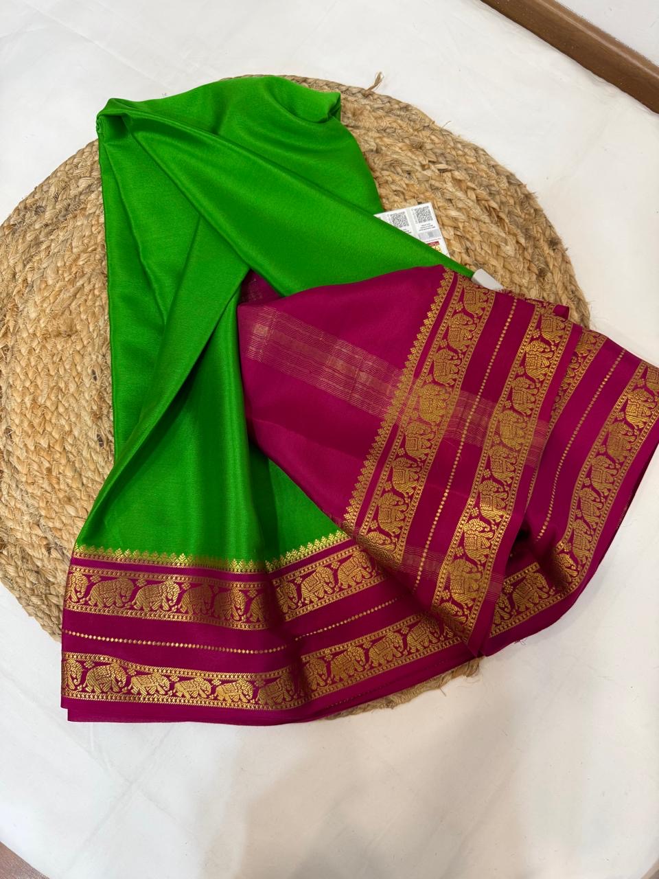 Mysore silk sarees contrast pattern