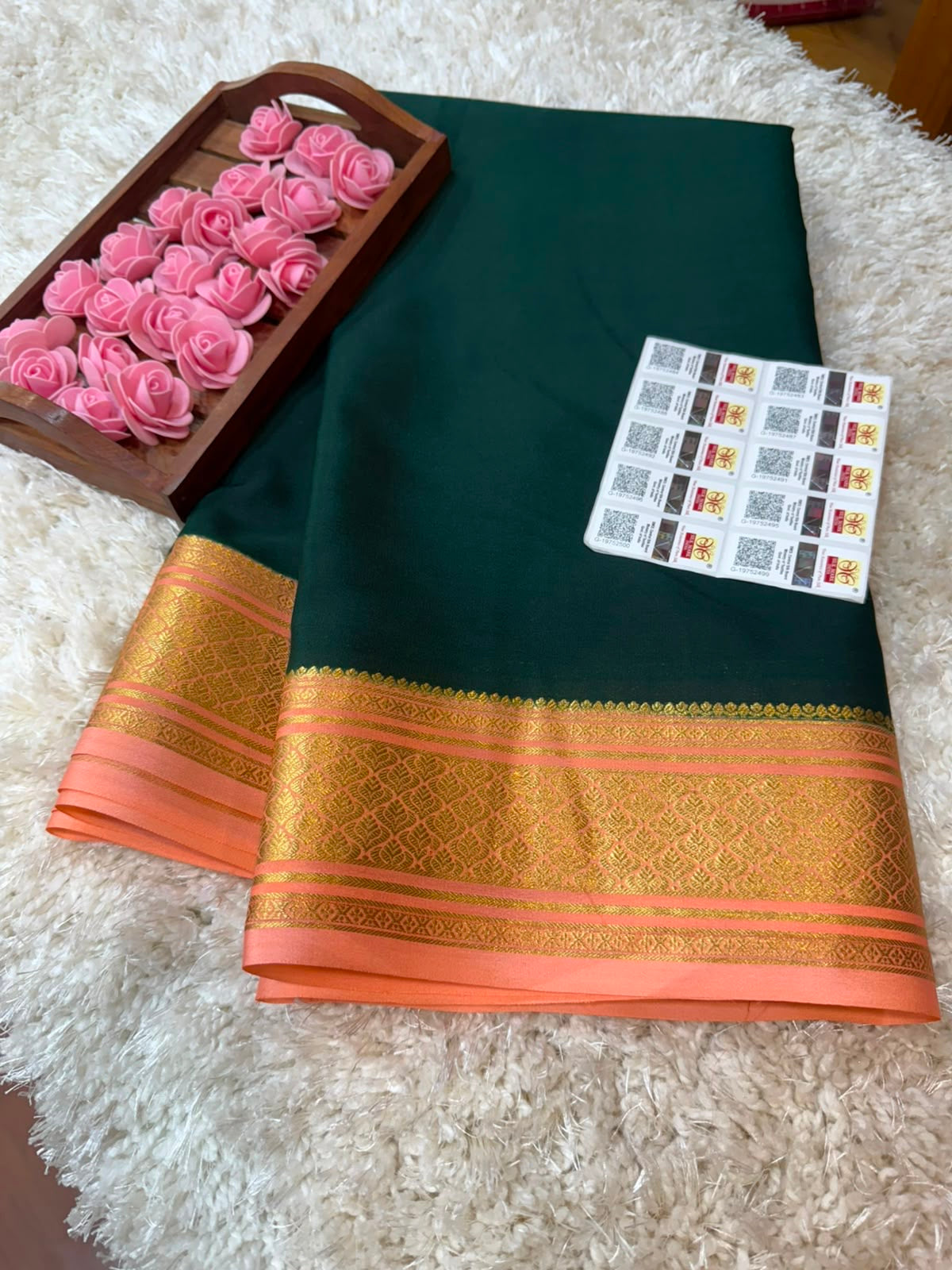 Mysore silk sarees contrast pattern