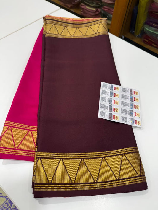 Half n Half pattern Mysore silk Saress
